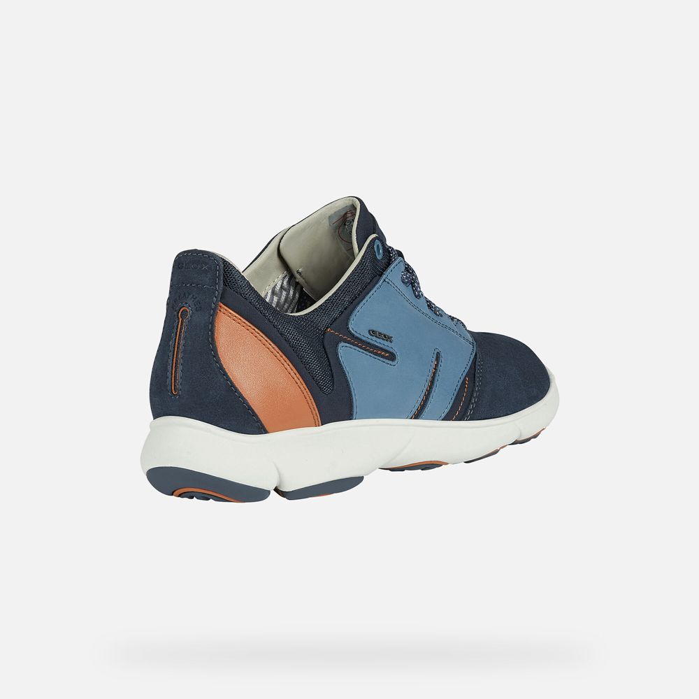 Geox Sneakers Navy/Brown Nebula - Geox Mens Shoes - GTWPOI750